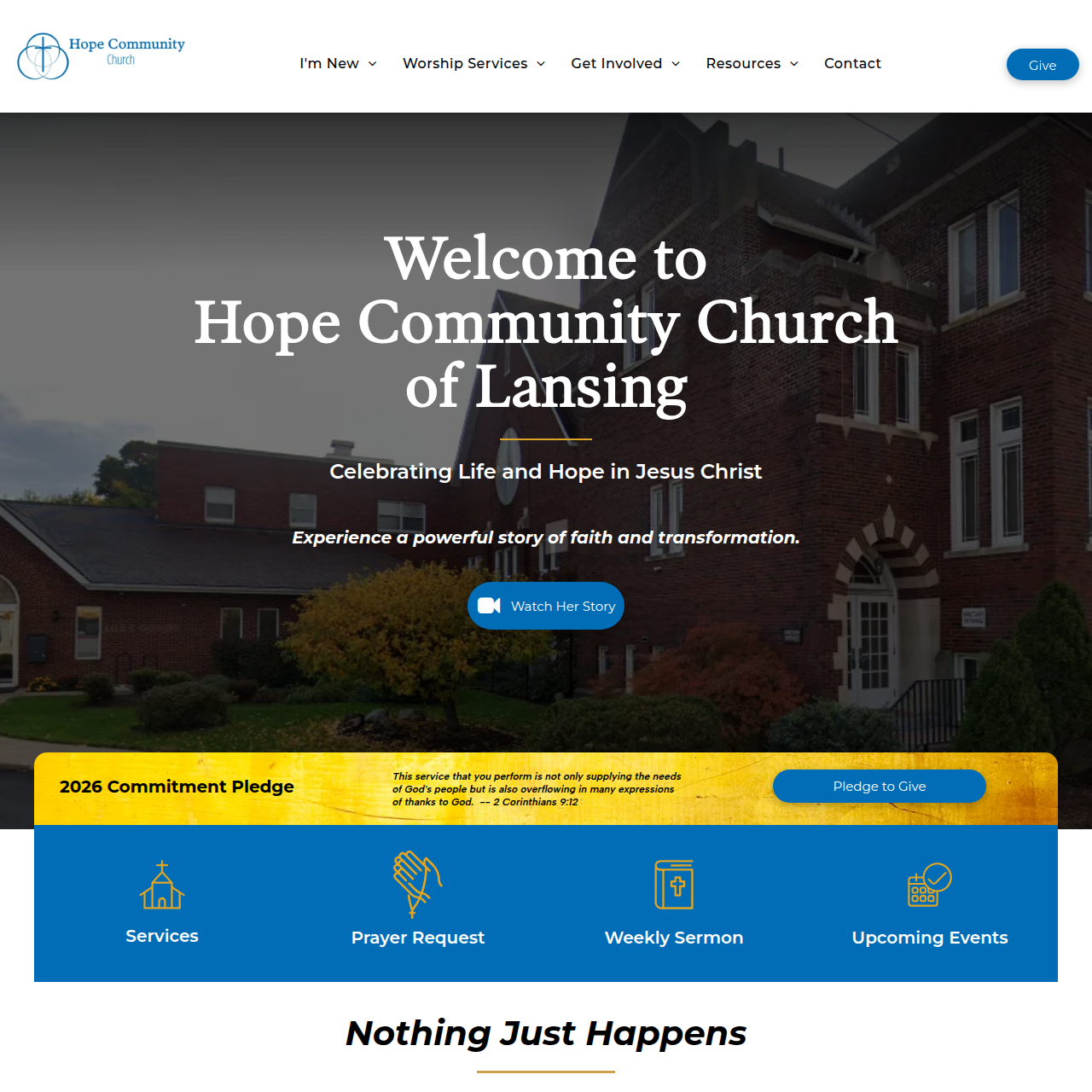 Thumbnail preview for the Hope GMC Church website project