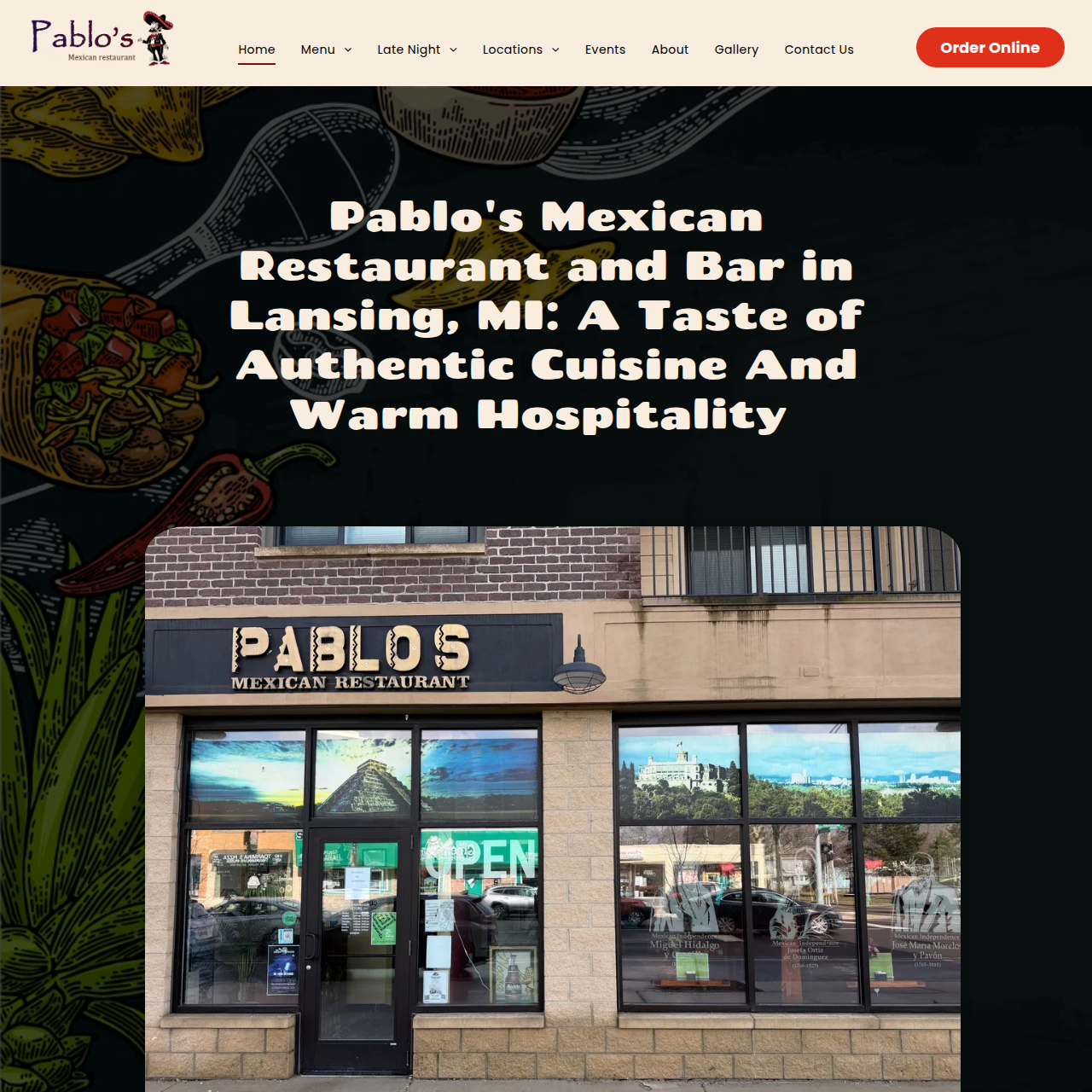 Thumbnail preview for the Pablo's Restaurants website project