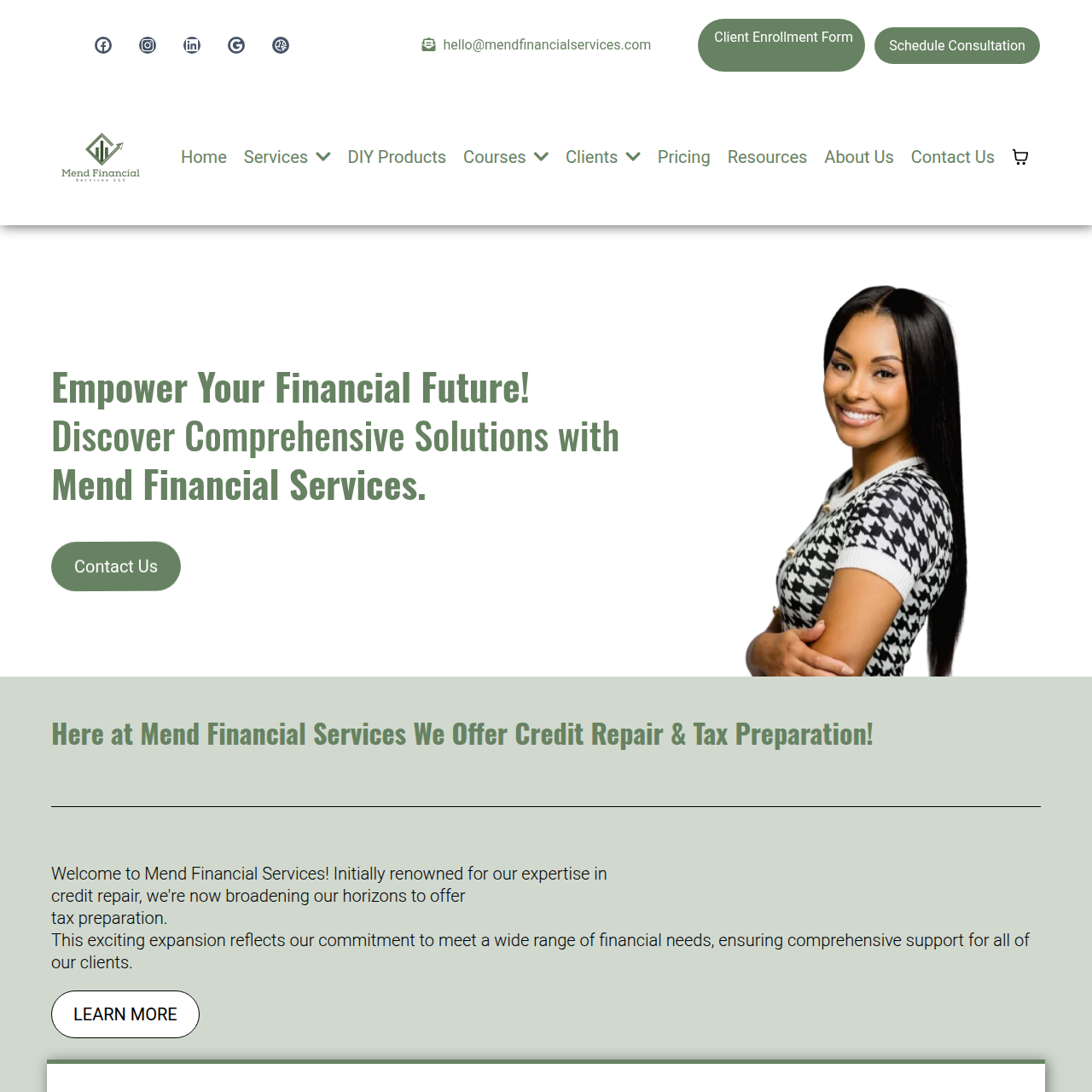 Thumbnail preview for the Mend Financial Services website project