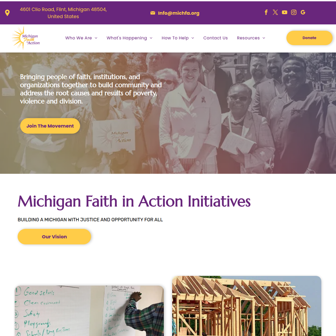 Thumbnail preview for the Michigan Faith in Action website project