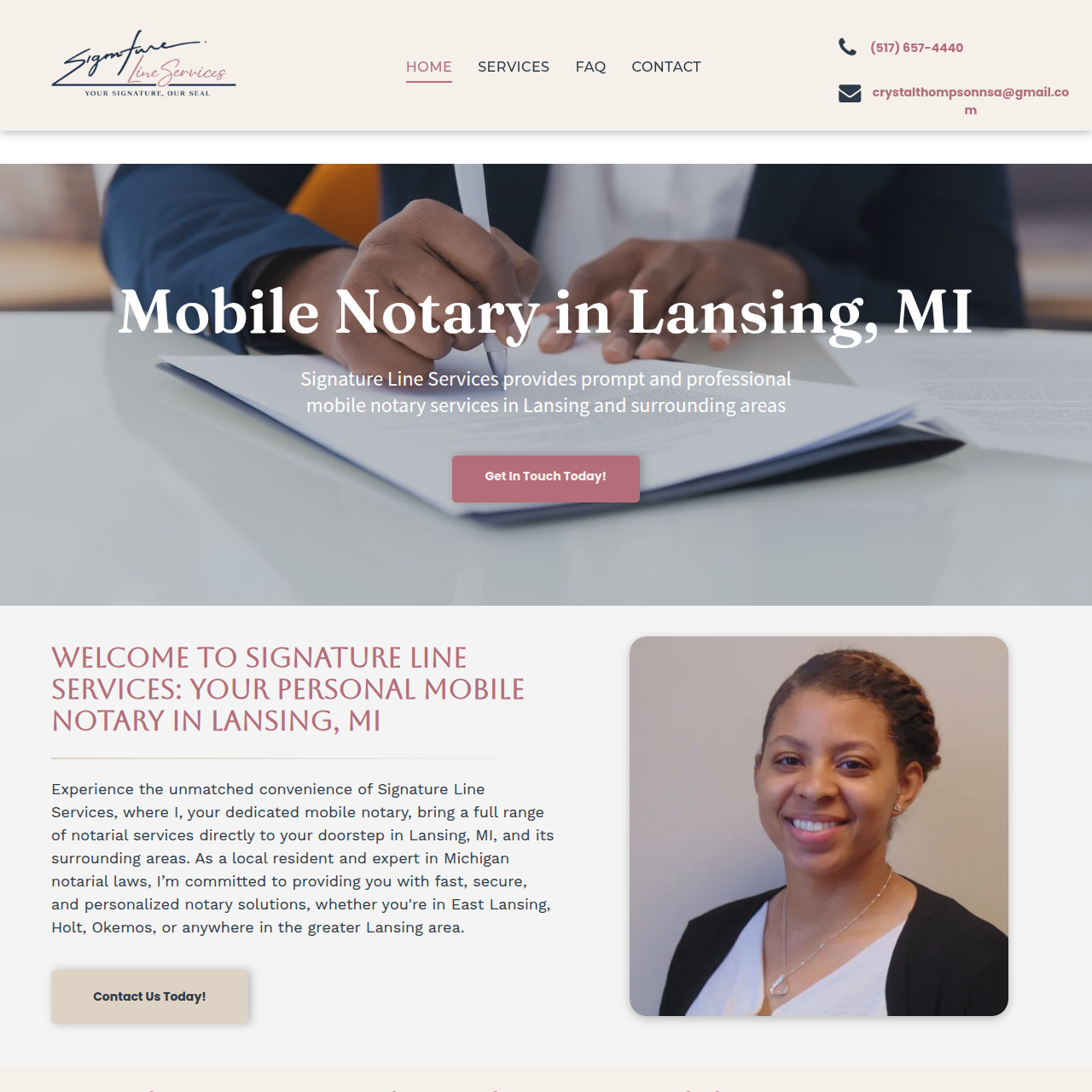 Thumbnail preview for the Signature Line Services website project