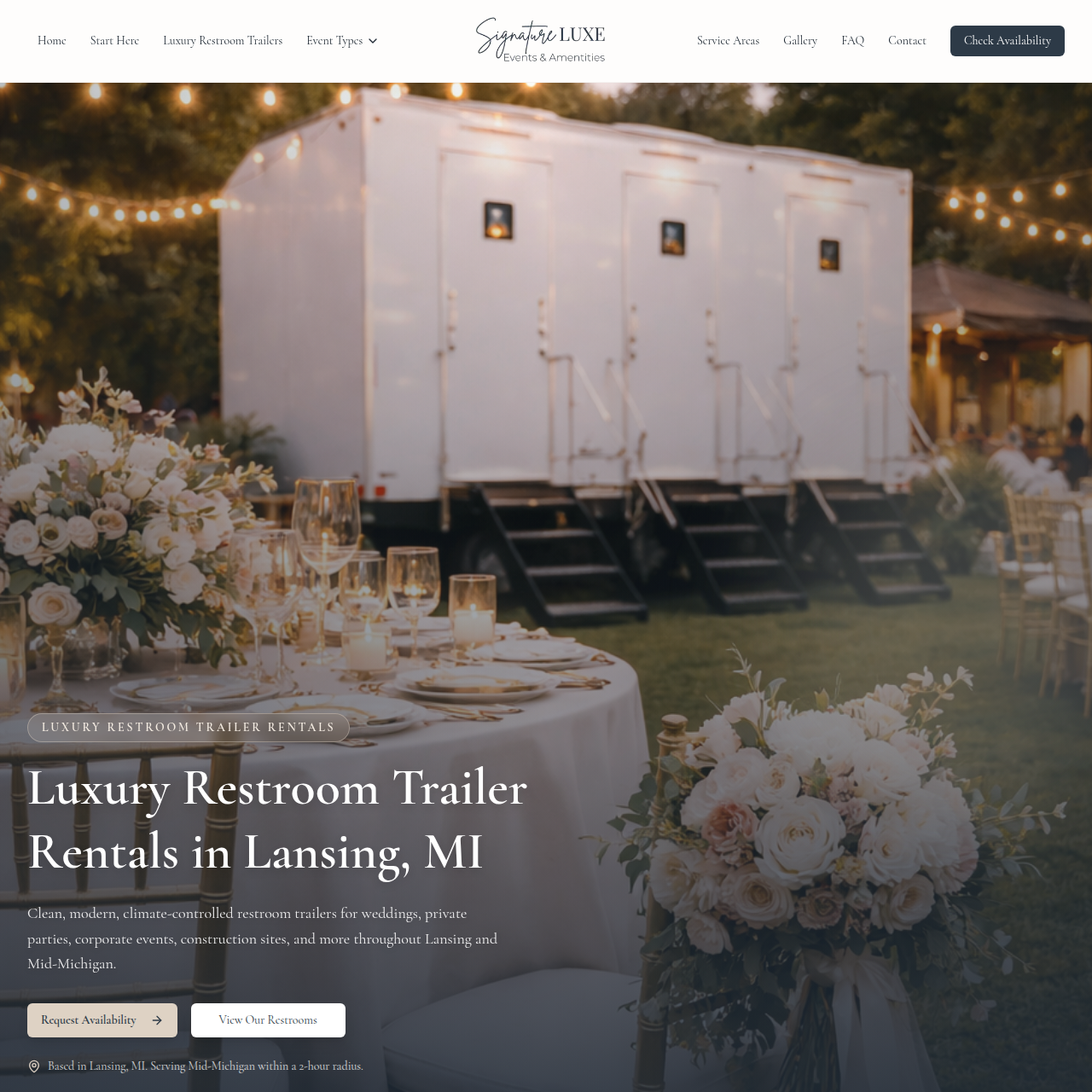 Thumbnail preview for the Signature Luxe Events website project